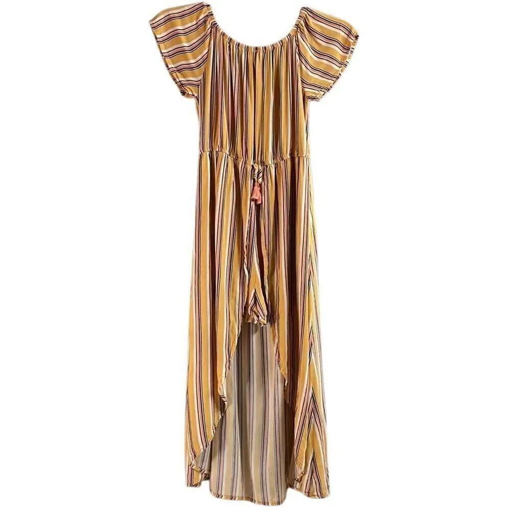 ART CLASS Womens Shorts Romper Attached Train Striped Rayon Size XXL 18/20